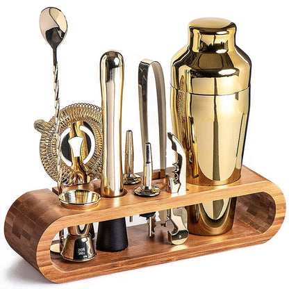 Skanto | MixArt Metallic Bar Set | Elegant Cocktail and Bartender Set | Perfect Drinks Made Easy