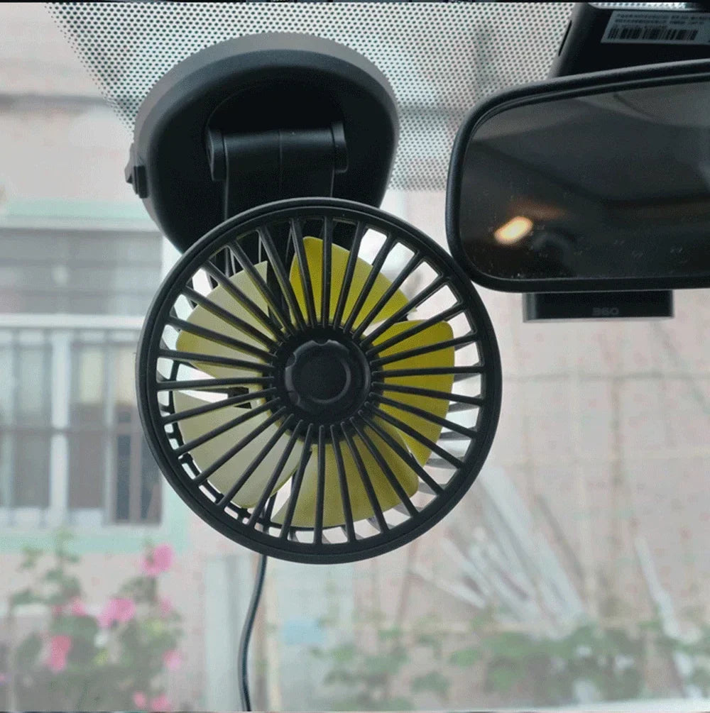 Brehn | Ventoro Car Fan 12V/24V/5V | USB or Cigarette Lighter | Rotatable & Compact | For Car, Truck, SUV, Motorhome & Office