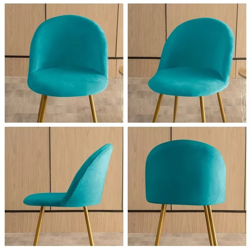 Kalsten | Elastic Velvet Chair Covers - Stretch Low Back Slipcovers for Dining and Makeup Chairs