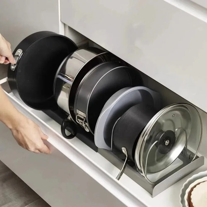 Retractable pot lid holder & pan organizer | Kalsten