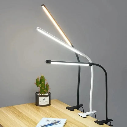Skanto | LED Clip Lamp LumaFlex | 3 Light Colors & 10 Brightness Levels | USB Powered | Flexible Neck | Eye-Friendly & Dimmable