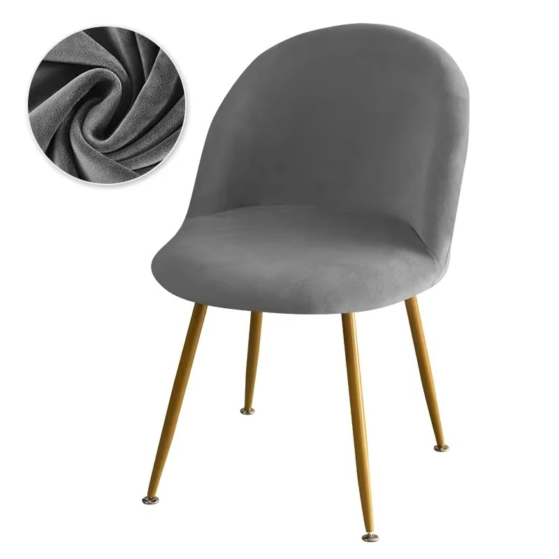Kalsten | Elastic Velvet Chair Covers - Stretch Low Back Slipcovers for Dining and Makeup Chairs