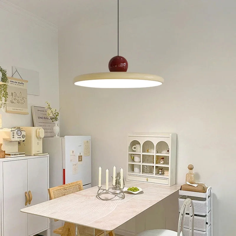 Nordic Cream Flying Saucer Pendant Light – Modern LED Light for Living Room, Bedroom, and Restaurant, 20/30cm | Kalsten