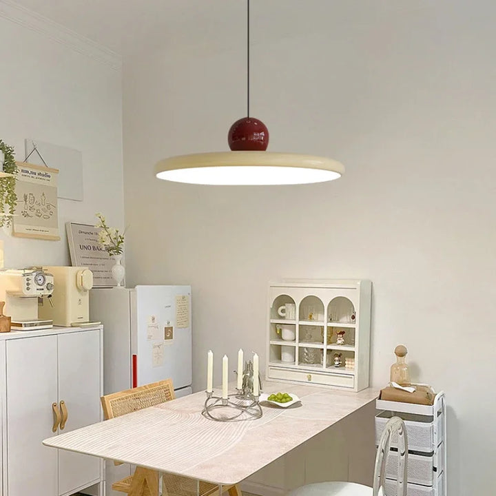 Nordic Cream Flying Saucer Pendant Light – Modern LED Light for Living Room, Bedroom, and Restaurant, 20/30cm | Kalsten