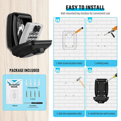 Skanto | Waterproof Wall-Mounted Key Safe | Secure, Durable & Ideal for Outdoor Use