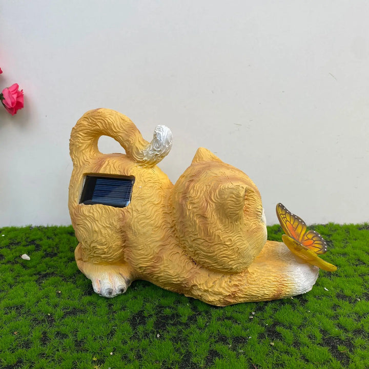 Butterfly Catcher Cat Resin Decorative Lamp | Kalsten