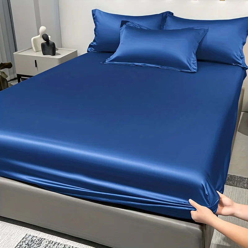 Skanto | SatinDreams Luxury Fitted Sheet | Silk Satin Bed Sheet | Breathable & Cooling | Wrinkle-Free | Easy Care