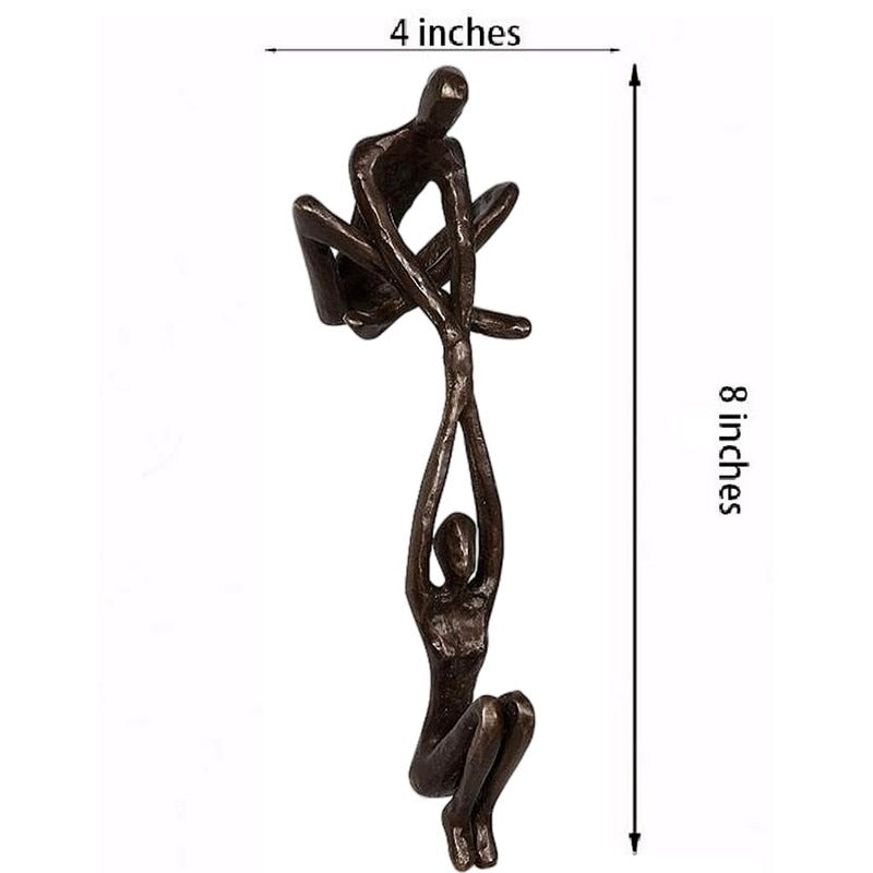 Verbindo Decorative Figure Polystone Black Modern Sculpture 20 cm | Kalsten