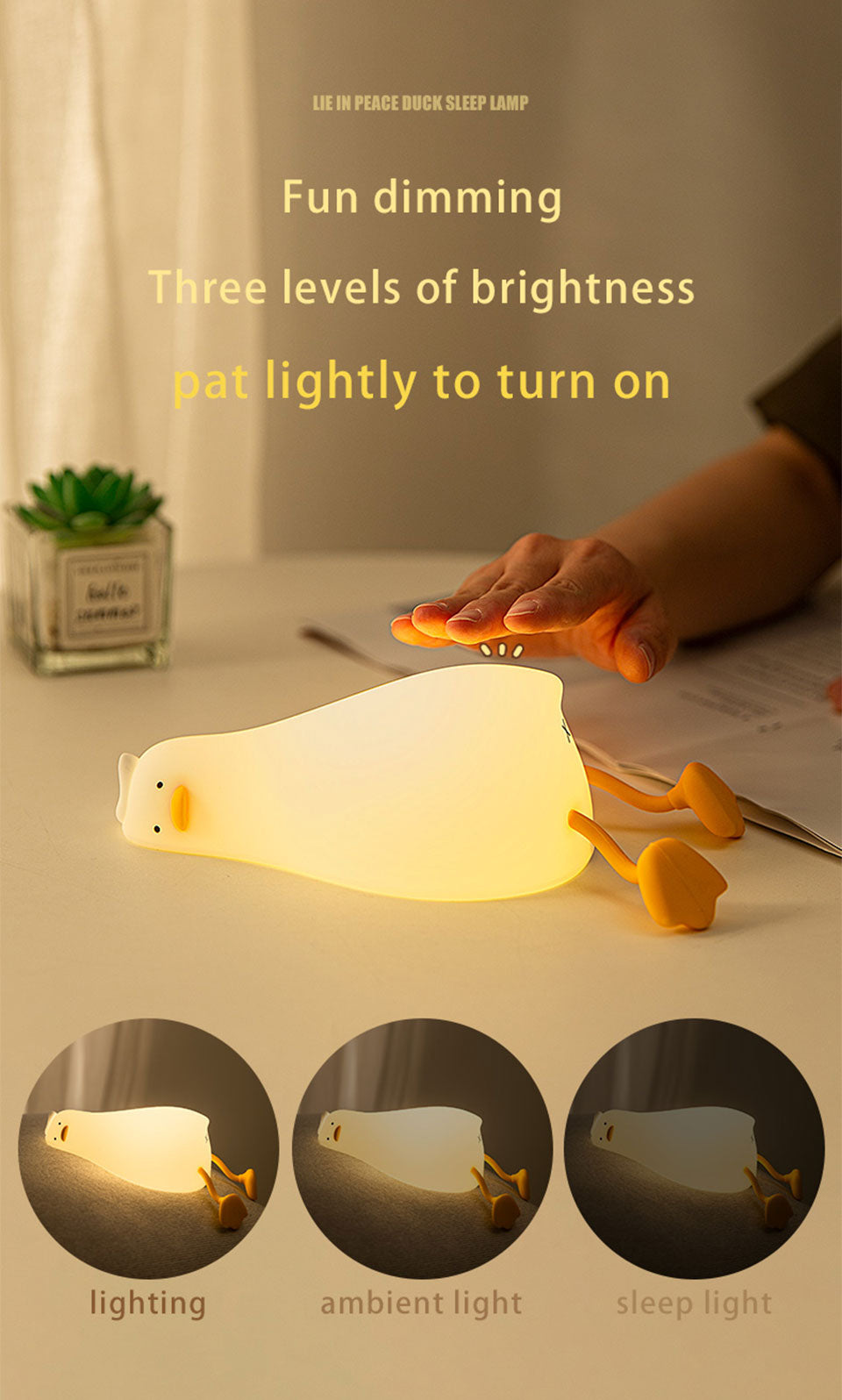 Lazy Flat Duck Atmosphere Night Lamp | Kalsten