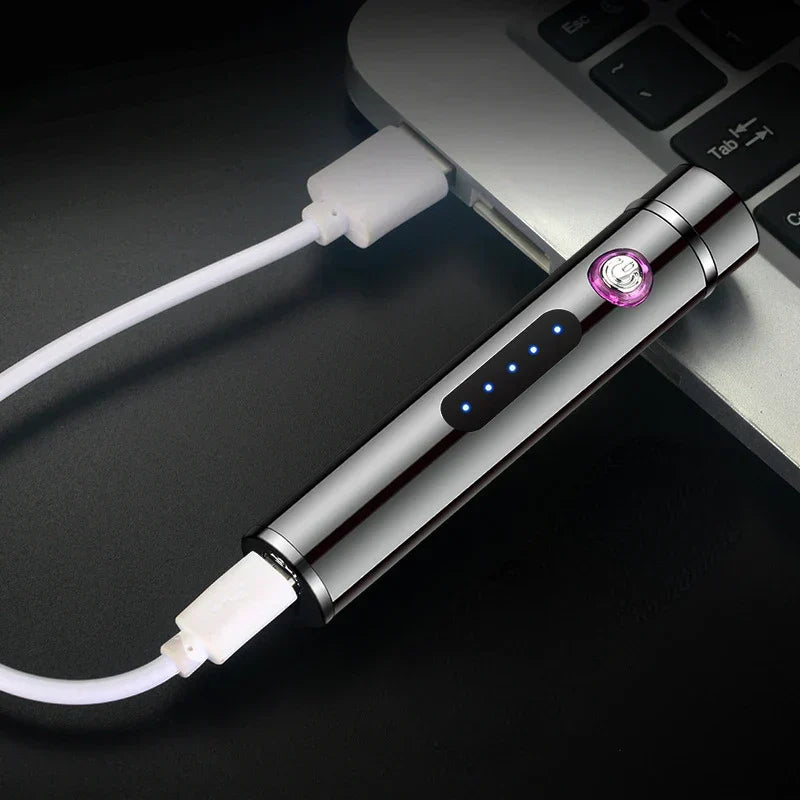 Kalsten | Voltrino Cylinder USB lighter | Double arc technology | Rechargeable & windproof | Noble metal casing for men