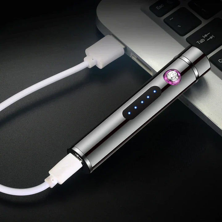 Kalsten | Voltrino Cylinder USB lighter | Double arc technology | Rechargeable & windproof | Noble metal casing for men
