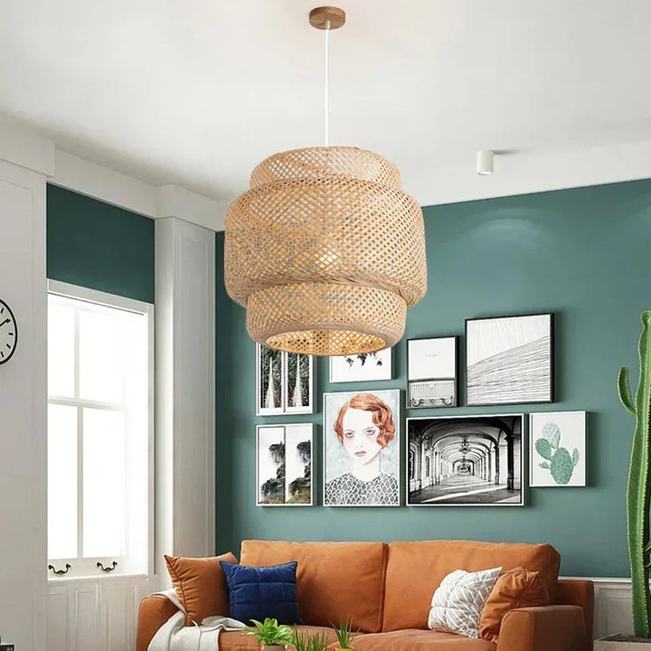 30cm Modern Bamboo Pendant Light - Handcrafted Elegance for Rustic Charm | Kalsten