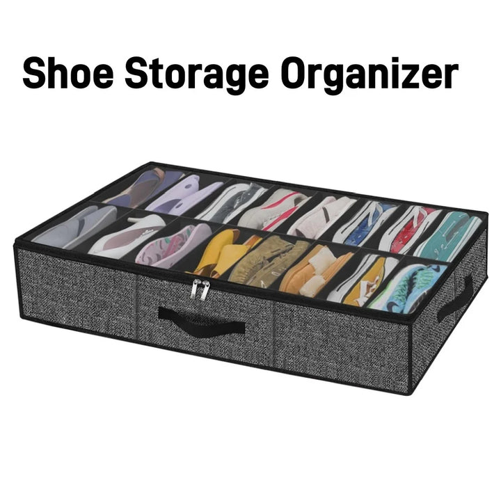 Kalsten | OrdiShoe Shoe Organizer | Under Bed Storage | 12 Pairs Capacity | Dustproof & Foldable