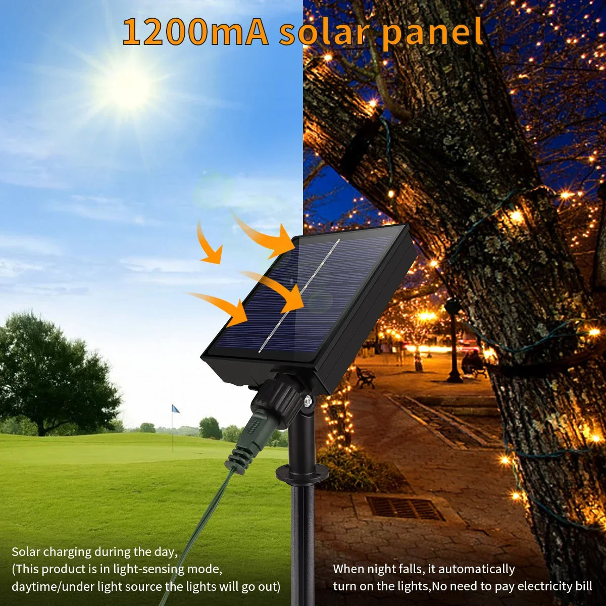 BowLift | Solar String Lights 100M LumiSol ProLine | 8 Modes | IP65 Waterproof | Extra Bright LEDs | Remote Control & Fast Charging | For Garden, Wedding & Christmas