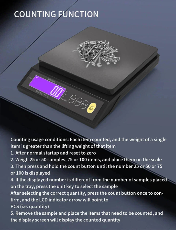 Kalsten | 5 kg/0.1 g and 10 kg/1 g digital electronic kitchen scale, LCD display, fully waterproof stainless steel weighing tool for baking