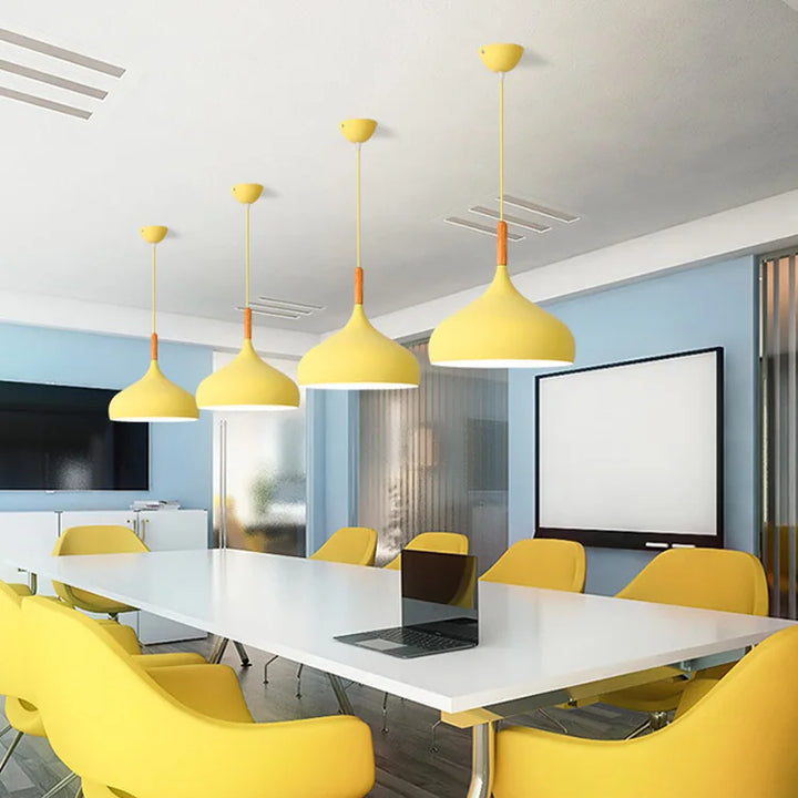 Modern Macaron Pendant Lamp – Colorful LED Chandelier for Bedroom, Restaurant, Office & Living Room – Adjustable Aluminum Hanging Light | Kalsten