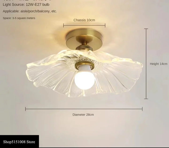 Ceramics Glass LED Corridor Ceiling Lamp for Aisle, Corridor, Cloakroom, Balcony Nordic E27 Acrylic Chandelier Rest Light Fixtures | Kalsten
