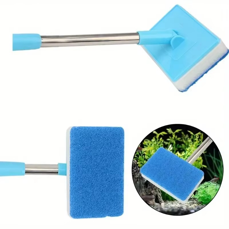 BowLift | Extendable Aquarium Cleaner with 180° Adjustable Double-Sided Sponge