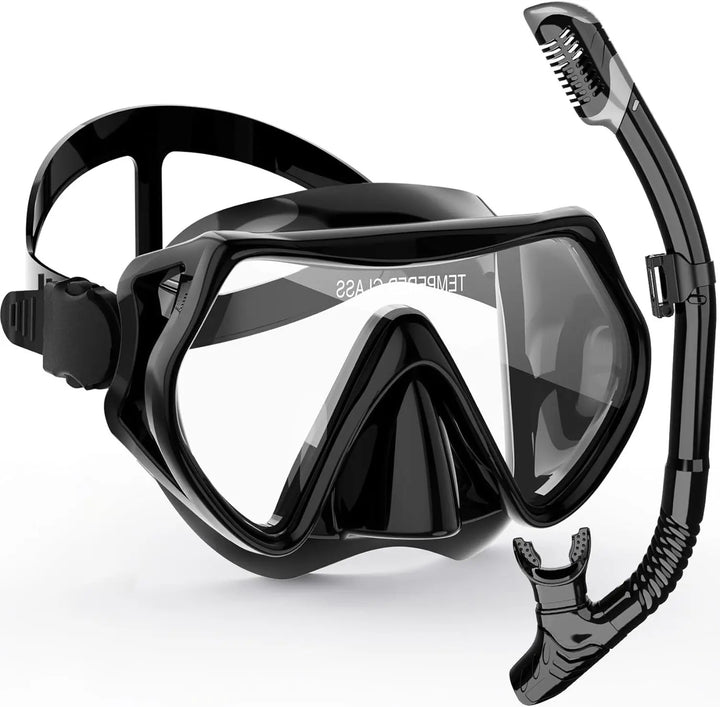 Kalsten | AquaVision Snorkel Mask Set for Adults | Anti-Fog & Impact Resistant | Silicone Edge & Dry Snorkel | 180° Field of View
