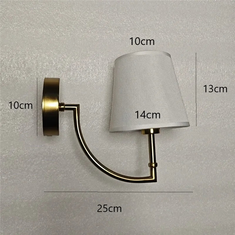 Nordic Minimalist Wall Lamp – Modern Linen Lampshade with Elbow Design for Living Room, Bedroom, and Staircase | Kalsten