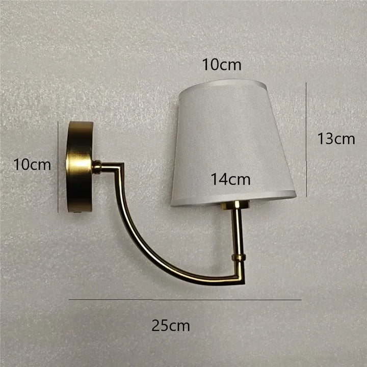 Nordic Minimalist Wall Lamp – Modern Linen Lampshade with Elbow Design for Living Room, Bedroom, and Staircase | Kalsten