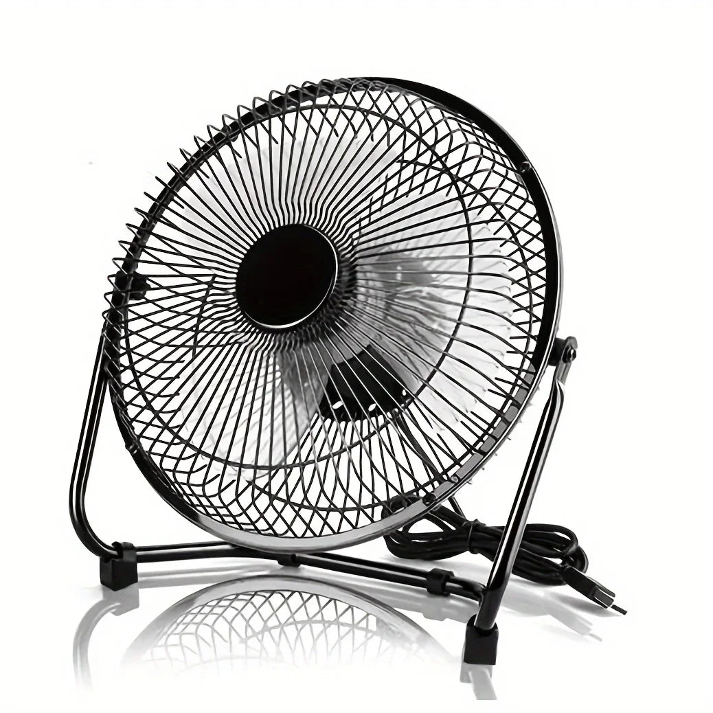 4/6/8 Inch Desktop Portable USB Electric Fan – 2-Speed Adjustable Mini Desk Fan with 4 Blades & 360° Rotation for Strong Airflow | Kalsten