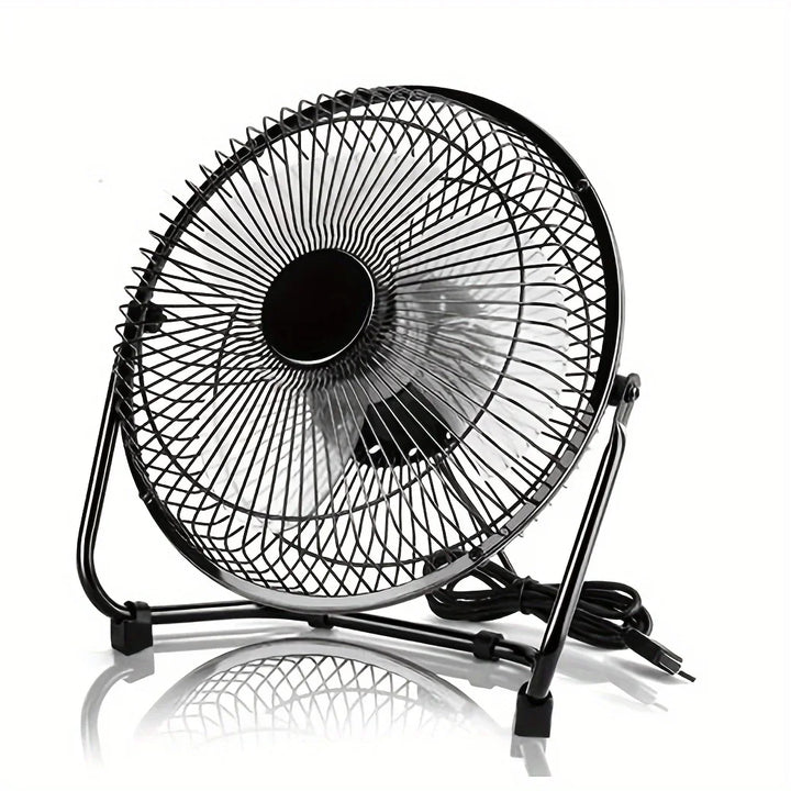 4/6/8 Inch Desktop Portable USB Electric Fan – 2-Speed Adjustable Mini Desk Fan with 4 Blades & 360° Rotation for Strong Airflow | Kalsten