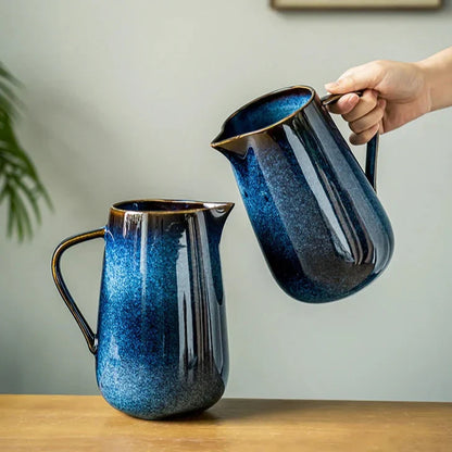 Laguna Kiln Blue Ceramic Pitcher Bowlift