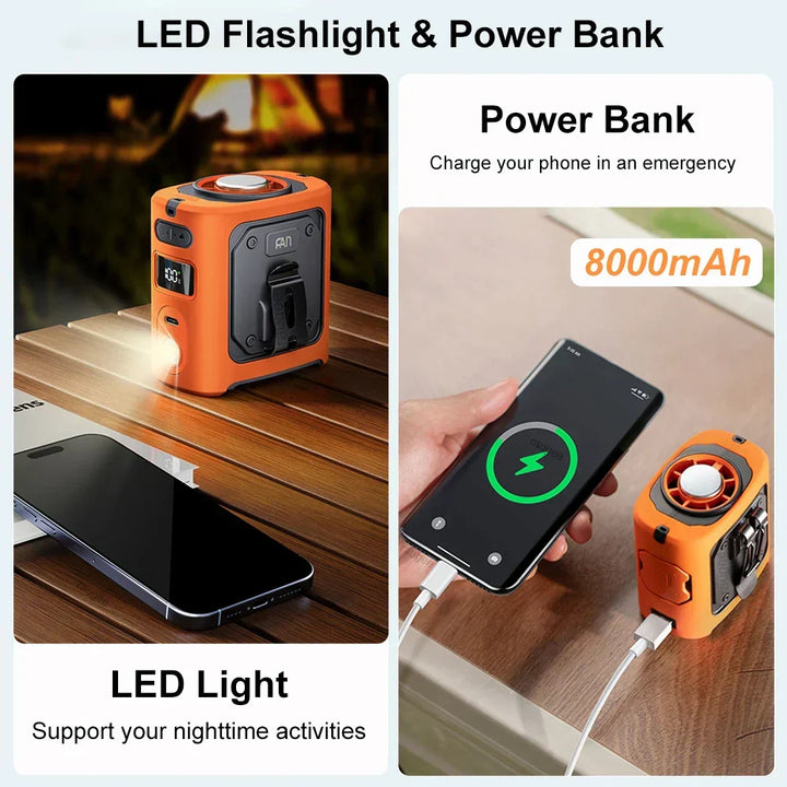 8000mAh Portable Cooling Hip Fan with Power Bank & LED Light – FrostBreeze | Kalsten