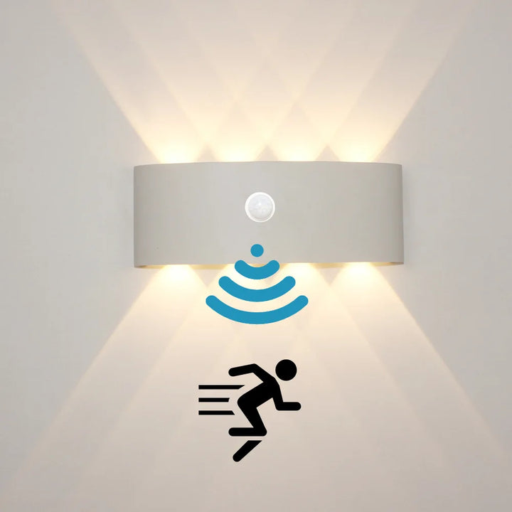 Body Motion Sensor Wall Light Waterproof Outdoor LED Wall Sconce Up Down Glowing Lamps Garden Yard Induction Corridor Wall Lamp | Kalsten