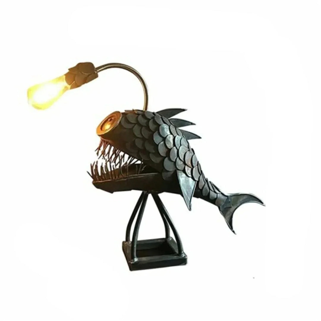 Fishing Light Table Lamp – Handmade Adjustable Lamp with Rustic Fish Design | Kalsten