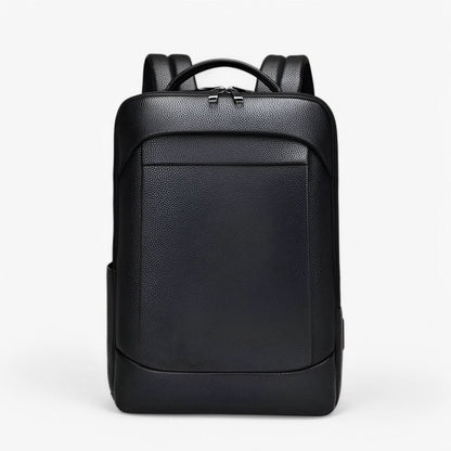 Skanto | Elegant Leather Backpack for Men/Women with USB Port for Laptop and Everyday Use, 15.6 Inch, Black
