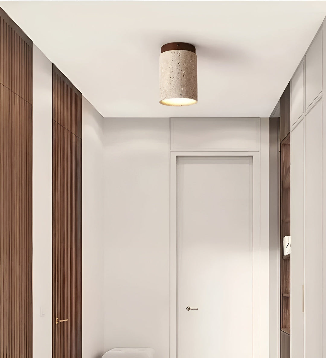 ZenElegance Wabi Sabi Luxury Ceiling Lighting - Natural Travertine LED Kalsten
