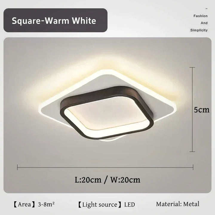 Modern LED Ceiling Light – Nordic Style Metal & Acrylic Ceiling Lamp for Living Room, Bedroom, and Aisle | Kalsten