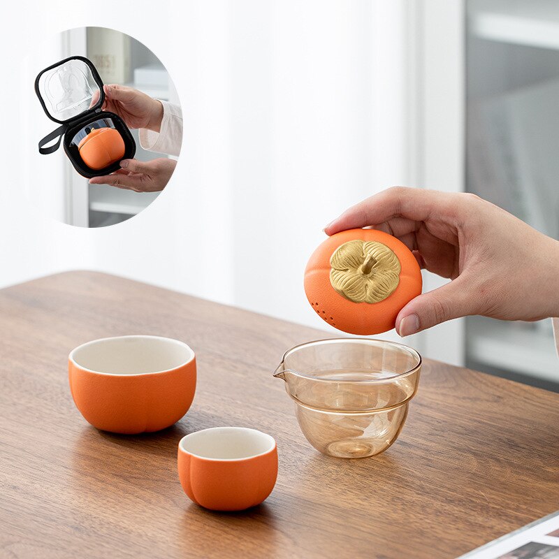 Mini Pumpkin Ceramic Teapot Set | Kalsten