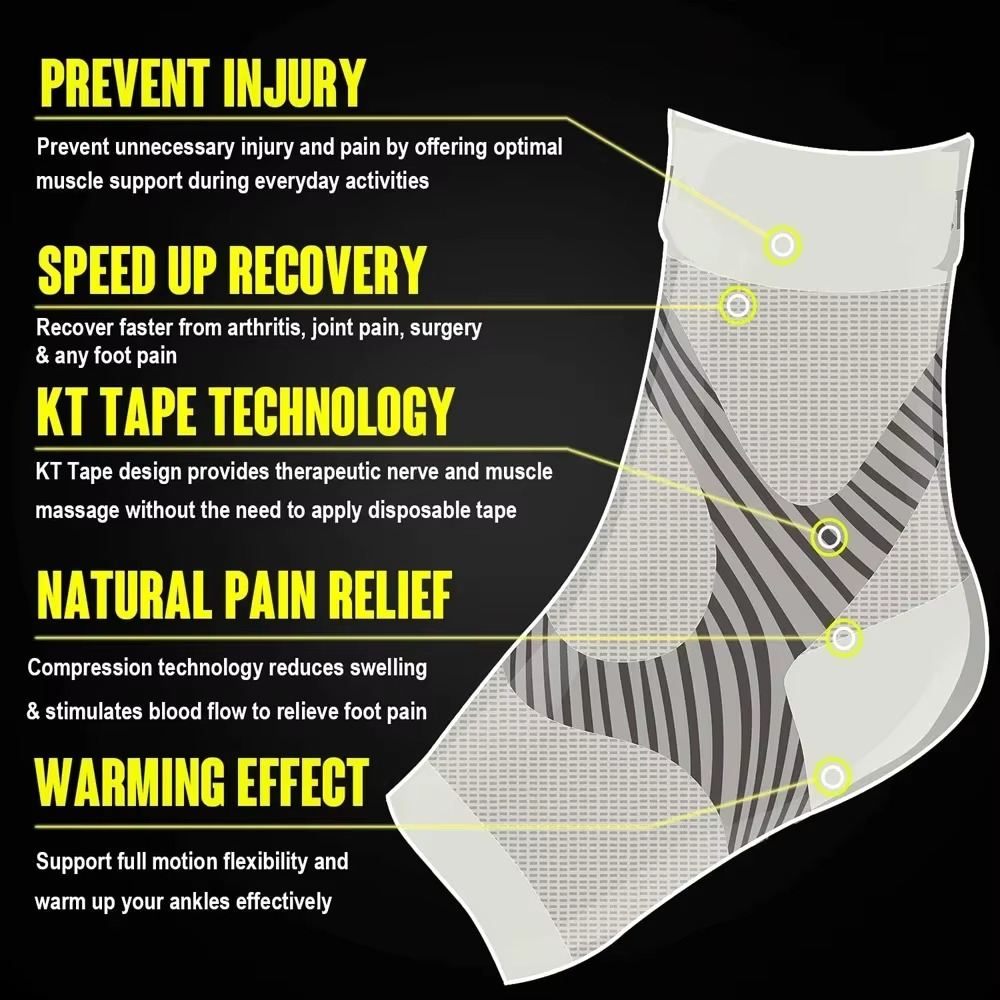 Night compression socks for Plantar Fasciitis with heel and arch support