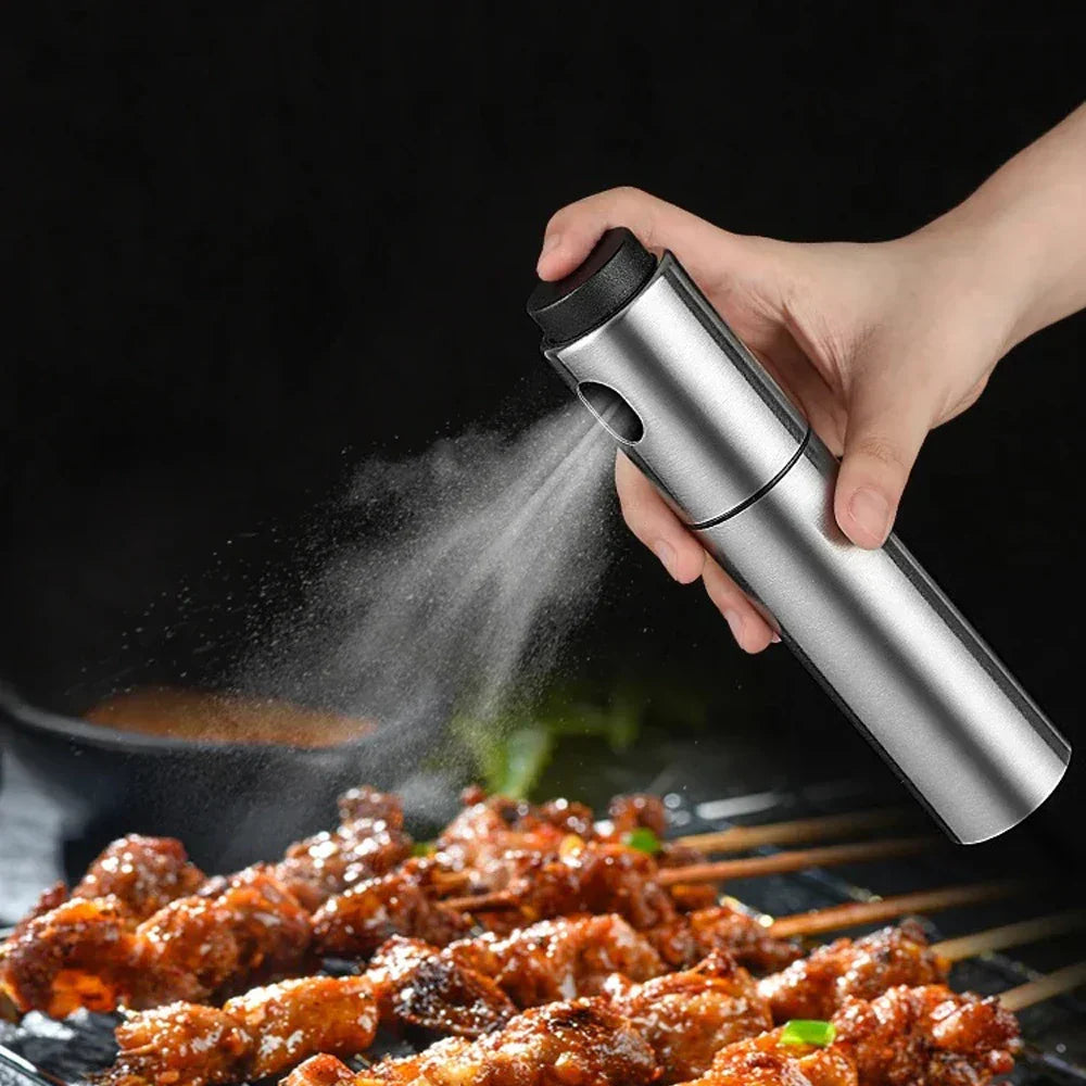 Kalsten | Oil Sprayer CULINARA FineMist | 100 ml Stainless Steel Spray Bottle | For Oil, Vinegar & BBQ | Refillable & Fine Dosage