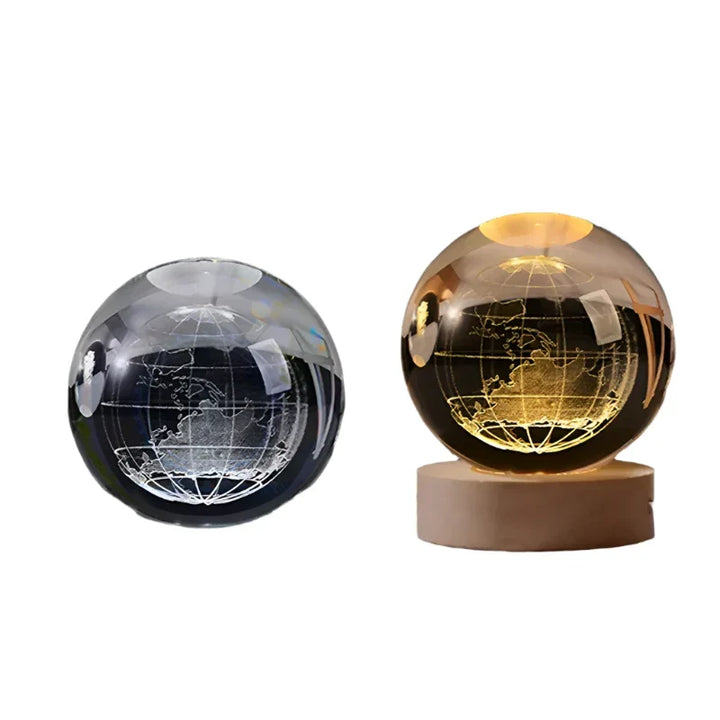 3D Crystal Night Light LED - Starry Sky Projector with Wooden Base, Romantic Lighting for Bedroom & Gifts | Kalsten