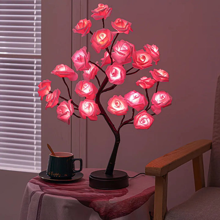 RGB Rose Flower Tree Lights 24LED USB Battery Table Lamp Fairy Night Light Home Party Christmas Wedding Bedroom Decoration Gift | Kalsten