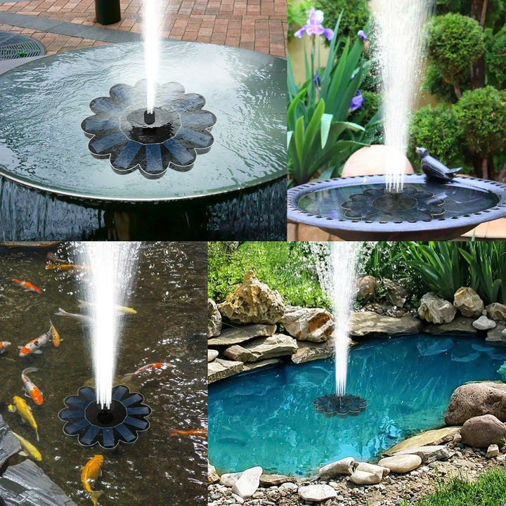 Kalsten | Solar Spring Garden Fountain | 5 Nozzle Attachments | Energy Saving & Maintenance-Free | For Pond, Bird Bath & Balcony