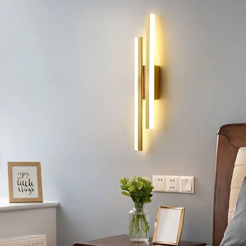 Modern LED Wall Lamp: Black/Gold Acrylic Room Decoration Light | Kalsten