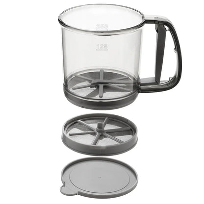 BowLift | Floura Flour Sifter | One-Hand Operation & Fine Mesh | BPA-Free | 250ml for Flour & Confectioner's Sugar