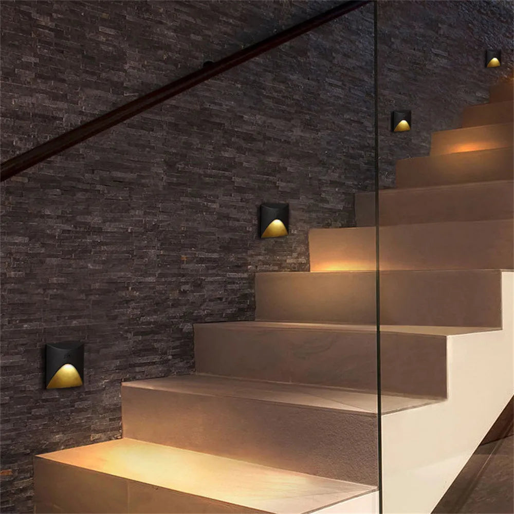 Modern waterproof IP65 LED recessed wall lamp for outdoor lighting - 3W embedded step & stair, balcony, and portal lamp
