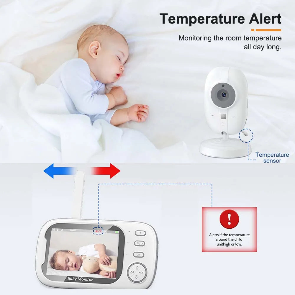 Kalsten | 3.5-Inch Video Baby Monitor with Night Vision, Temperature Display and Two-Way Audio