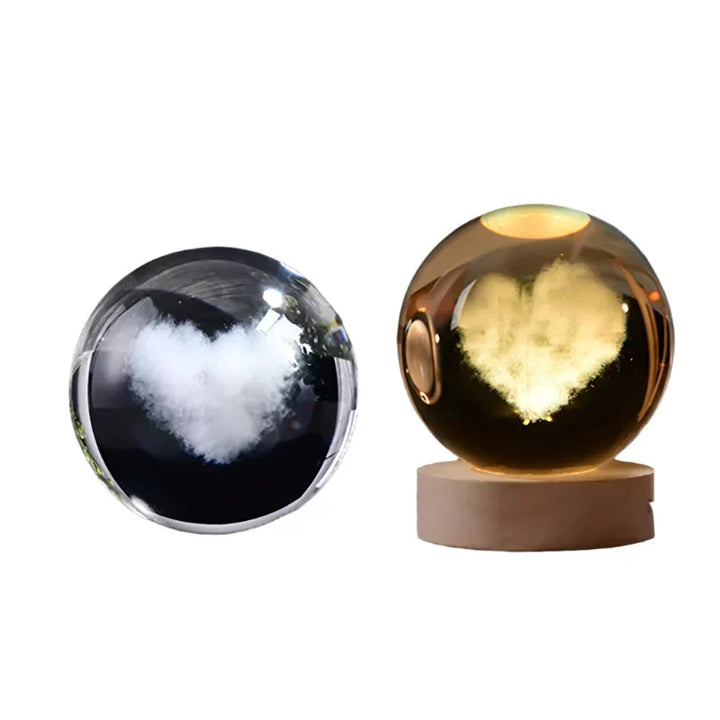 3D Crystal Night Light LED - Starry Sky Projector with Wooden Base, Romantic Lighting for Bedroom & Gifts | Kalsten
