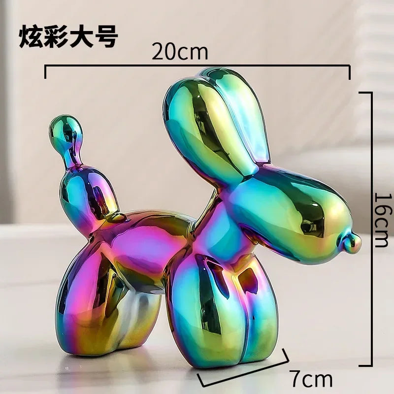 BowLift | Nordic Ceramic Balloon Dog Sculpture Gold Animal Decorations Statue Living Room Ornaments Creative Desktop Ornament Home Decor