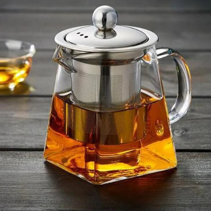 Kalsten | Teavora Glass Teapot with Stainless Steel Infuser | Heat Resistant & Dishwasher Safe | For Loose Tea & Tea Flowers | 550/750/950 ml