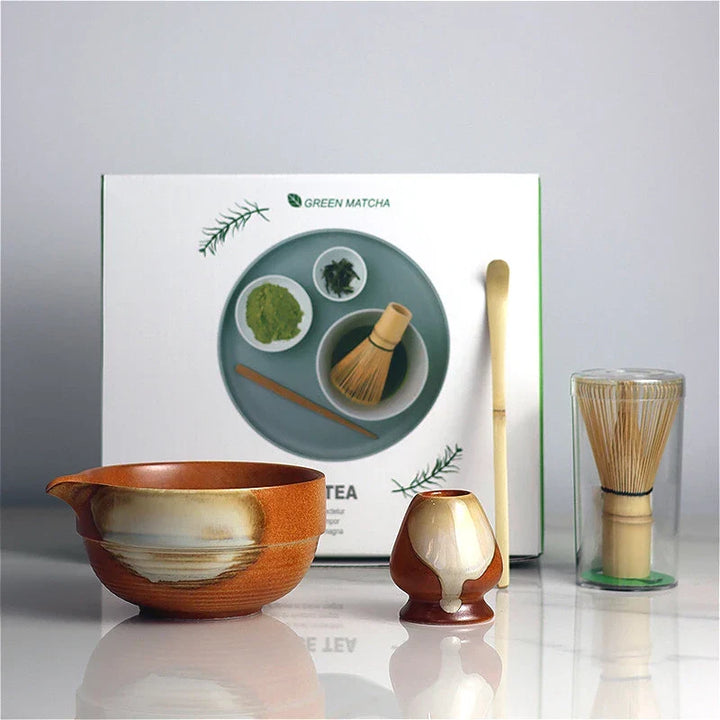 Ceramic Matcha Tea Set Green One Size Bamboo for Traditional Ceremonies-3