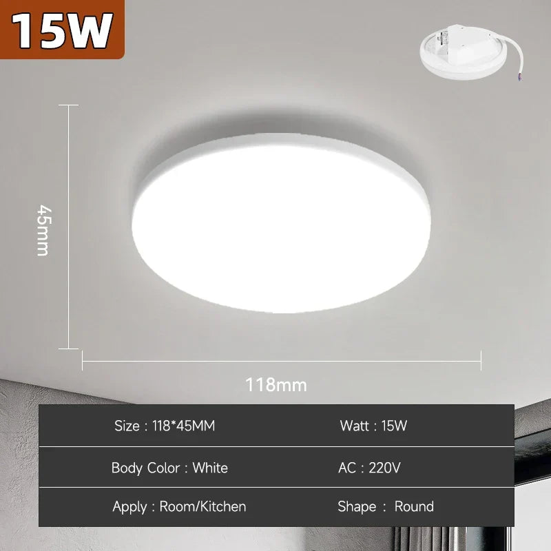 Modern LED Ceiling Lamp – 18W/30W/40W/72W Round Ceiling Light for Living Room, Bedroom, Kitchen, and Bathroom | Kalsten