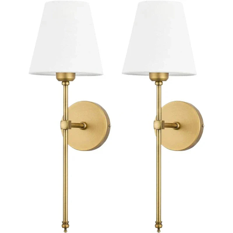 Modern LED Wall Lamp with Fabric Lampshade – Wall-Mounted Sconce for Bathroom, Bedroom, Corridor, or Stairway | Kalsten